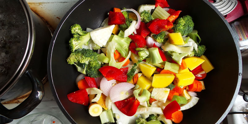 Vegetables in a pan