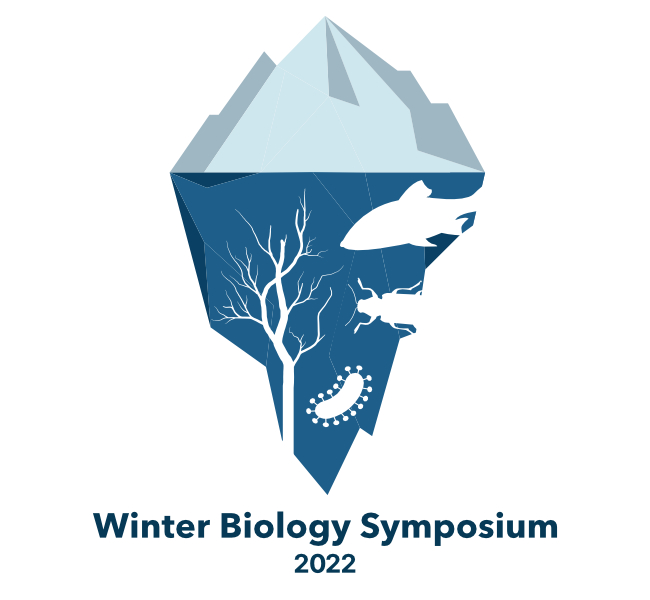 Logo: A mountain above a lake. In silhouette on the lake are a leafless diciduous tree on the laft, a microbe in the middle, and a fish and a beetle coming in from the right.