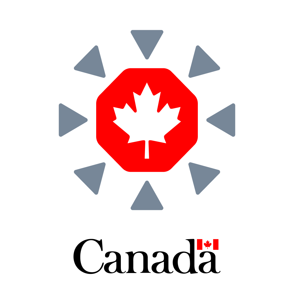 Canada's COVID-19 Alert App Logo: A white maple leaf against a red background, with the Government of Canada text below.