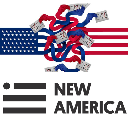 New America logo with a deconstructed American flag