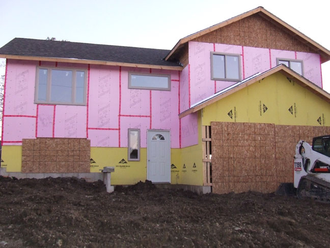 pink and yellow house