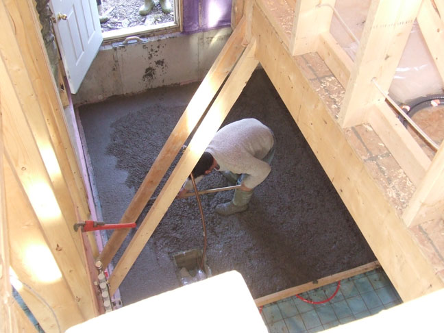 concrete pad for the landing