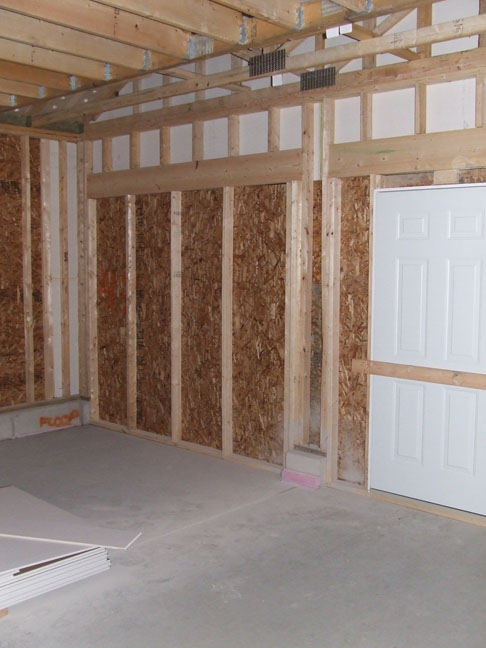 the front of the garage