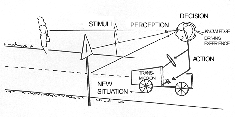 Figure 2a Basic Driver Perception-action Process (H�kkinen and Luoma 1991).
