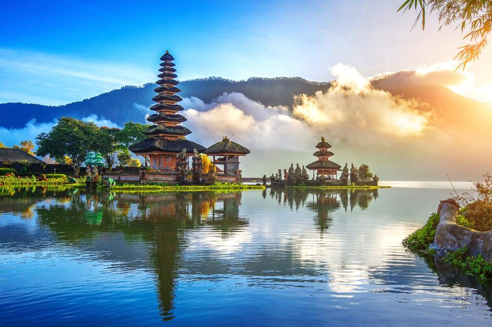 Image of Bali's waterfront buildings