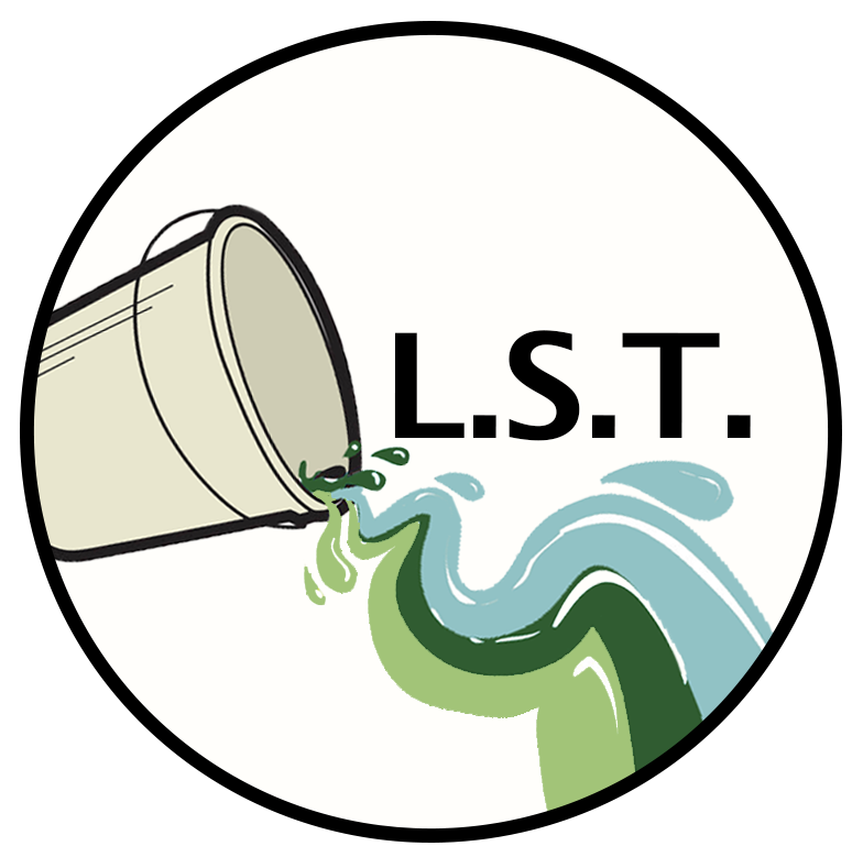a logo of a bucket withe the letters LST for the brand