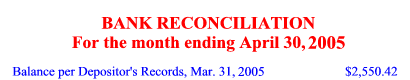 Bank Reconciliation