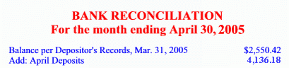 Bank Reconciliation