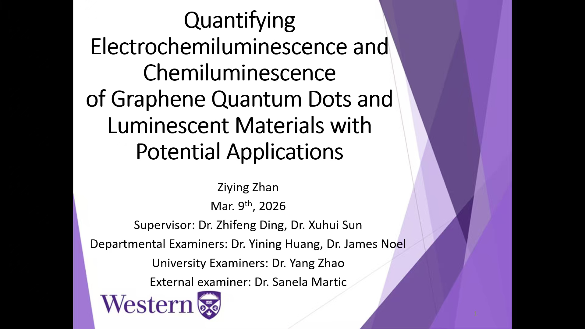 Defence Title of Dr.Ziying Zhan