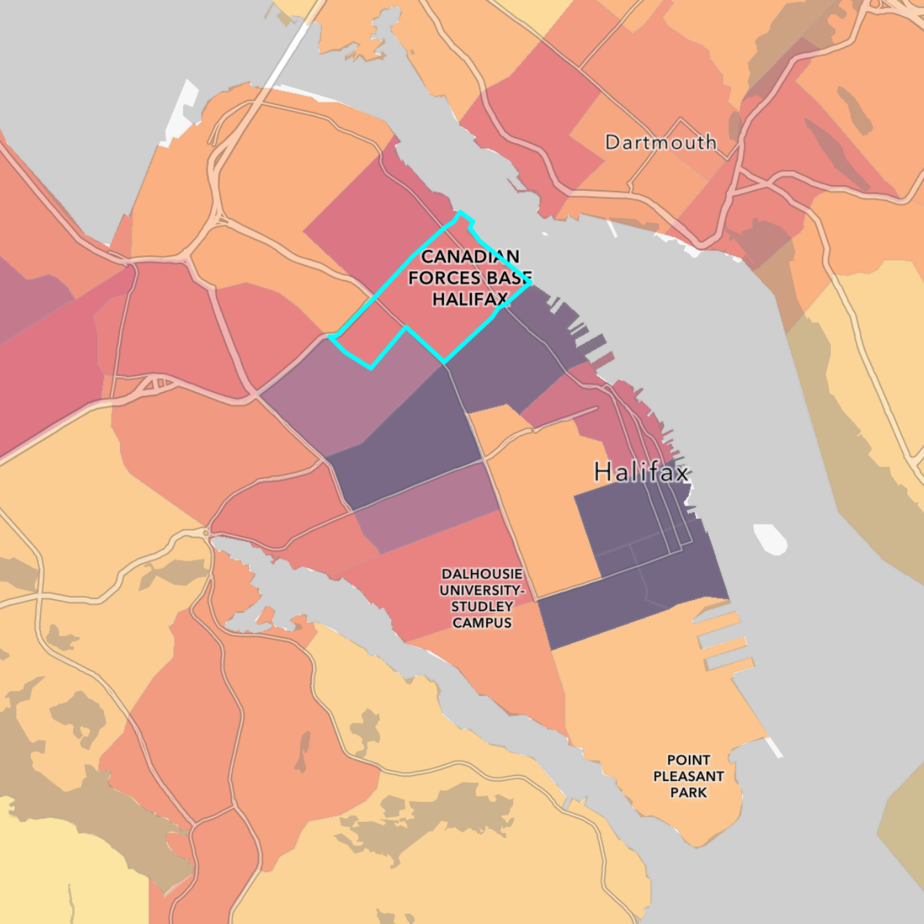 Select a neighbourhood on the map